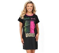 Wicked Womens Nightdress Ladies Nightie Cotton Nightgown (22-24) Black