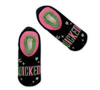 wicked Women's Pink and Green Single Cuffer Slipper Socks, Black Multi, 9-11