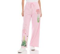 Wicked Womens Wicked Glinda & Elphaba Women’s, Ladies & Juniors Pink Wide-Leg Jogger Fleece Pant