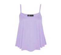 WICKEDFASHIONS123 Ladies Cami Swing Vest Sleeveless Strappy Casual Tank Top Women’s Summer Fashion Plain Printed Cami Sole Shirt Floral Print Top (Lilac UK 12-14)