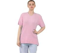 WICKEDFASHIONS123 Ladies Short Sleeve V Neck Knitted Sweater Womens All Over Cable Knitted Jumper Classic Plain Top Pullover Knit Warm Jumper Casual Winter Wear Top Plus Size