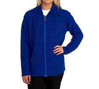 WICKEDFASHIONS123 Women’s Cable Knitted Collared Sweater Front Pocketed Ladies Cardigan Long Sleeves Winter Wear Zipper Cardigan Classy Knitwear Plus Size Sweater Royal Blue/UK 12-14