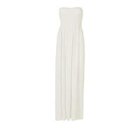 WICKEDFASHIONS123 Womens Bandeau Boobtube Sheering Maxi Dress Ladies Gather Strapless Long Dress Sleeveless Maxi Summer Beach Maxi Dress Fancy Party Dress Cream