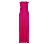 WICKEDFASHIONS123 Women Sleeveless Sheering Maxi Ladies Summer Wear Bandeau Neck Loungewear Dress Cerise
