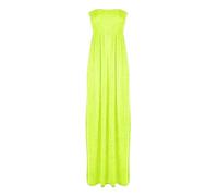 WICKEDFASHIONS123 Women Sleeveless Sheering Maxi Ladies Summer Wear Bandeau Neck Loungewear Dress Neon Yellow