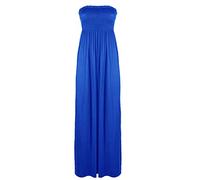 New Womens Sleeveless Boobtube Bandeau Maxi Ladies Sheering Long Dress Size16-22[ROYAL BLUE,20-22]