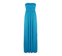 WICKEDFASHIONS123 Women Sleeveless Sheering Maxi Ladies Summer Wear Bandeau Neck Loungewear Dress Turquoise