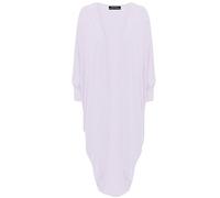 WICKEDFASHIONS123 Women's Boyfriend Plain Long Kimono Batwing Relaxed Fit Lightweight Top Cardigan Ladies 3/4 Sleeve Batwing Long Kimono Open Front Maxi Soft Cardigan (White, UK 22-24)