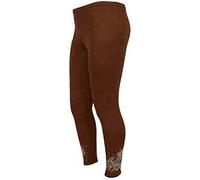 WICKEDFASHIONS123 Women's Plus Size Stretch Waist Elastic Slim Fit Legging Pants Butterfly Stud Sequin Full Length Stretchy Soft Leggings Browne/UK 20-22