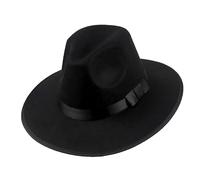 WickedFun® Adult Black Gangster Hat With Black Band, Perfect For 1920's Mafia Trilby Fedora Dress Up Fancy Dress Costume Accessory For Unisex