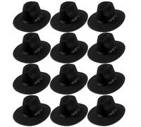 WickedFun® Adult Black Gangster Hat With Black Band, Perfect For 1920's Mafia Trilby Fedora Dress Up Fancy Dress Costume Accessory For Unisex