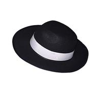 WickedFun® ADULT GANGSTER FANCY DRESS COSTUME ACCESSORY GATSBY 20s 1920s MAFIA AL-CAPONE GANGSTER ACCESSORY (Black Hat)