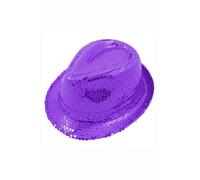 WickedFun® Adult Trilby Sequin Fedora Hat, 1920's Gangster Shiny Disco Dance Show Hiphop Hats Fancy Dress Accessory For Hen Party Night Jazz Rapper UK One Size Fits All