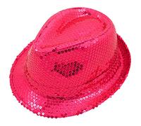 WickedFun® Adult Trilby Sequin Fedora Hat, 1920's Gangster Shiny Disco Dance Show Hiphop Hats Fancy Dress Accessory For Hen Party Night Jazz Rapper UK One Size Fits All