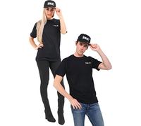 WickedFun® ADULT UNISEX SWAT TEAM T-SHIRT & CAP SET KIT FANCY DRESS COSTUME POLICE FBI TACTICAL MILITARY (Small)