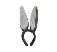 WickedFun® Adults Children's Faux Fur Grey Donkey Ears on Headband Theme Halloween World Book Day Fancy Dress Up Accessory (Grey)