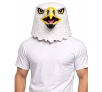 WickedFun Animal Full Head Masks, Adults Realistic Latex Husky Dog Eagle Monkey Donkey Horse Funny Scary Fancy Dress Costume Accessory For Party Cosplay Halloween, (White Eagle Mask)