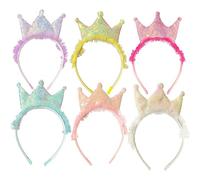 Wickedfun® Assorted 06 & 12 Pcs LED Light Up Headband, Multicolor Party Gift Glow Hairbands For Woman Girls Hair Accessories For Christmas Halloween, 06pc Assorted Tiara Light Up headband