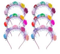 Wickedfun® Assorted 06 & 12 Pcs LED Light Up Headband, Multicolor Party Gift Glow Hairbands For Woman Girls Hair Accessories For Christmas Halloween, 12pc Assorted Foam Rose Light Up headband