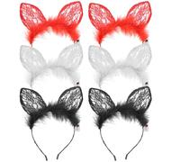 Wickedfun® Assorted 06 & 12 Pcs LED Light Up Headband, Multicolor Party Gift Glow Hairbands For Woman Girls Hair Accessories For Christmas Halloween, 12pc Assorted Light Up Lace Bunny Headband