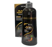 WickedFun Black Hair Dye Shampoo for Men and Women, 3-in-1 Instant Hair Color Shampoo for Gray Hair Coverage, Natural Herbal Ingredients, 500ml