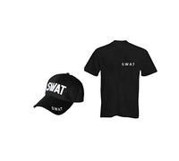 WickedFun® BOYS KIDS SWAT TEAM T-SHIRT & CAP SET KIT FANCY DRESS CHILDREN COSTUME POLICE FBI TACTICAL MILITARY ACCESSORIES (7-8 Years)