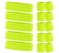 WickedFun® Crazy Chick Ladies Gym Exercise Sports Neon Sweat Headband & Wristbands SET 80's Fancy Dress Accessories