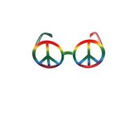 WickedFun® Deluxe GAY PRIDE FANCY DRESS ACCESSORY Rainbow Hats Jewellery LGBT Parade Party Lot UK (Adult Peace Glasses)