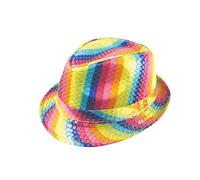 WickedFun® Deluxe GAY PRIDE FANCY DRESS ACCESSORY Rainbow Hats Jewellery LGBT Parade Party Lot UK (Pride Sequin Gangster Hat)
