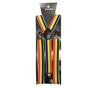 WickedFun® Deluxe GAY PRIDE FANCY DRESS ACCESSORY Rainbow Hats Jewellery LGBT Parade Party Lot UK (Rainbow Braces)