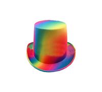 WickedFun® Deluxe GAY PRIDE FANCY DRESS ACCESSORY Rainbow Hats Jewellery LGBT Parade Party Lot UK (Rainbow Top Hat)