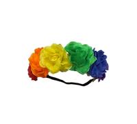 WickedFun® Deluxe GAY PRIDE FANCY DRESS ACCESSORY Rainbow Hats Jewellery LGBT Parade Party Lot UK (Rainbow Flower Headband)