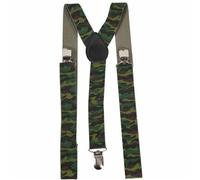 WickedFun Girls Boys Women's Mens Ladies Adjustable Braces Suspenders Fancy Dress Unisex (Green Camouflage)