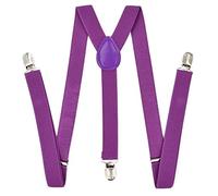 WickedFun Girls Boys Women's Mens Ladies Adjustable Braces Suspenders Fancy Dress Unisex (Purple)