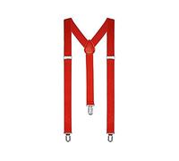 WickedFun Girls Boys Women's Mens Ladies Adjustable Braces Suspenders Fancy Dress Unisex (Red)