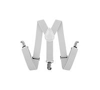 WickedFun Girls Boys Women's Mens Ladies Adjustable Braces Suspenders Fancy Dress Unisex (White)