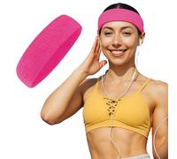 WickedFun® Gym Exercise Sports Neon Absorbent Sweatband Headband 80's Fancy Dress Accessories (Hot Pink)