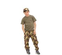 WickedFun® Kids Boys Cargo Camouflage Trousers Children's Army Combat Elastic Waist Outdoor Pants with Multi Pockets Age 5-13 Years (Camouflage, 5-6 Years)