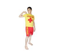 WickedFun® Kids Boys Lifeguard T-Shirt and Short Set Beach Bay Life Saver Children School Fancy Dress Party (12-13 Years)