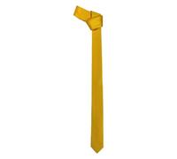 WickedFun® MEN’S LUXURY Polyester Casual Satin Neck Tie Plain Stripped Printed Wedding School Formal Halloween Fancy Dress Party Ties UK (Plain Yellow)