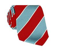 WickedFun® MEN’S LUXURY Polyester Casual Satin Neck Tie Plain Stripped Printed Wedding School Formal Halloween Fancy Dress Party Ties UK (Turquoise Red White Striped)