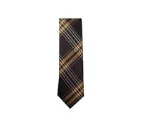 WickedFun® MEN’S LUXURY Polyester Casual Satin Neck Tie Plain Stripped Printed Wedding School Formal Halloween Fancy Dress Party Ties UK (Brown Tartan)