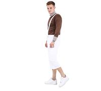 WickedFun® Men's Chocolate Factory Worker Costume Adult World Book Day Fancy Dress Party Wear Outfit for Men (Brown & White, Small)
