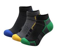 WickedFun Mens Trainer Socks, 3/6/12 Pairs Cotton Low Cut Breathable Durable & Quick Drying Athletic Sports Ankle Socks For Men Women UK Size 6-11, (Box Design, Pack Of 3)