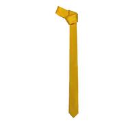 WickedFun Slim Tie For Men Solid Plain Colour Stripe Check Formal Skinny Classic Wedding Fashion Satin Novelty Necktie (Yellow)