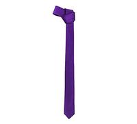 WickedFun Slim Tie For Men Solid Plain Colour Stripe Check Formal Skinny Classic Wedding Fashion Satin Novelty Necktie (Purple)