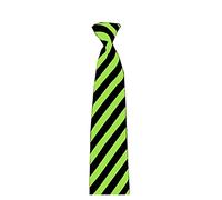 WickedFun Slim Tie For Men Solid Plain Colour Stripe Check Formal Skinny Classic Wedding Fashion Satin Novelty Necktie (Black/Green Striped)