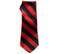 WickedFun Slim Tie For Men Solid Plain Colour Stripe Check Formal Skinny Classic Wedding Fashion Satin Novelty Necktie (Black/Red Striped)