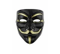WickedFun Vendetta Anonymous Hacker Smile Mask for Adults & Kids, Scary Fancy Dress Costume Accessory for World Book Week, Halloween, Cosplay, Masquerade Party & Themed Events, (Black)