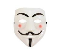 WickedFun Vendetta Anonymous Hacker Smile Mask for Adults & Kids, Scary Fancy Dress Costume Accessory for World Book Week, Halloween, Cosplay, Masquerade Party & Themed Events, (White)